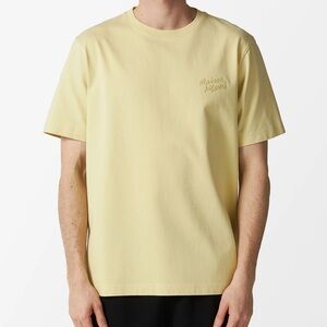 MAISON KITSUNE Soft Yellow Short Sleeve Tee